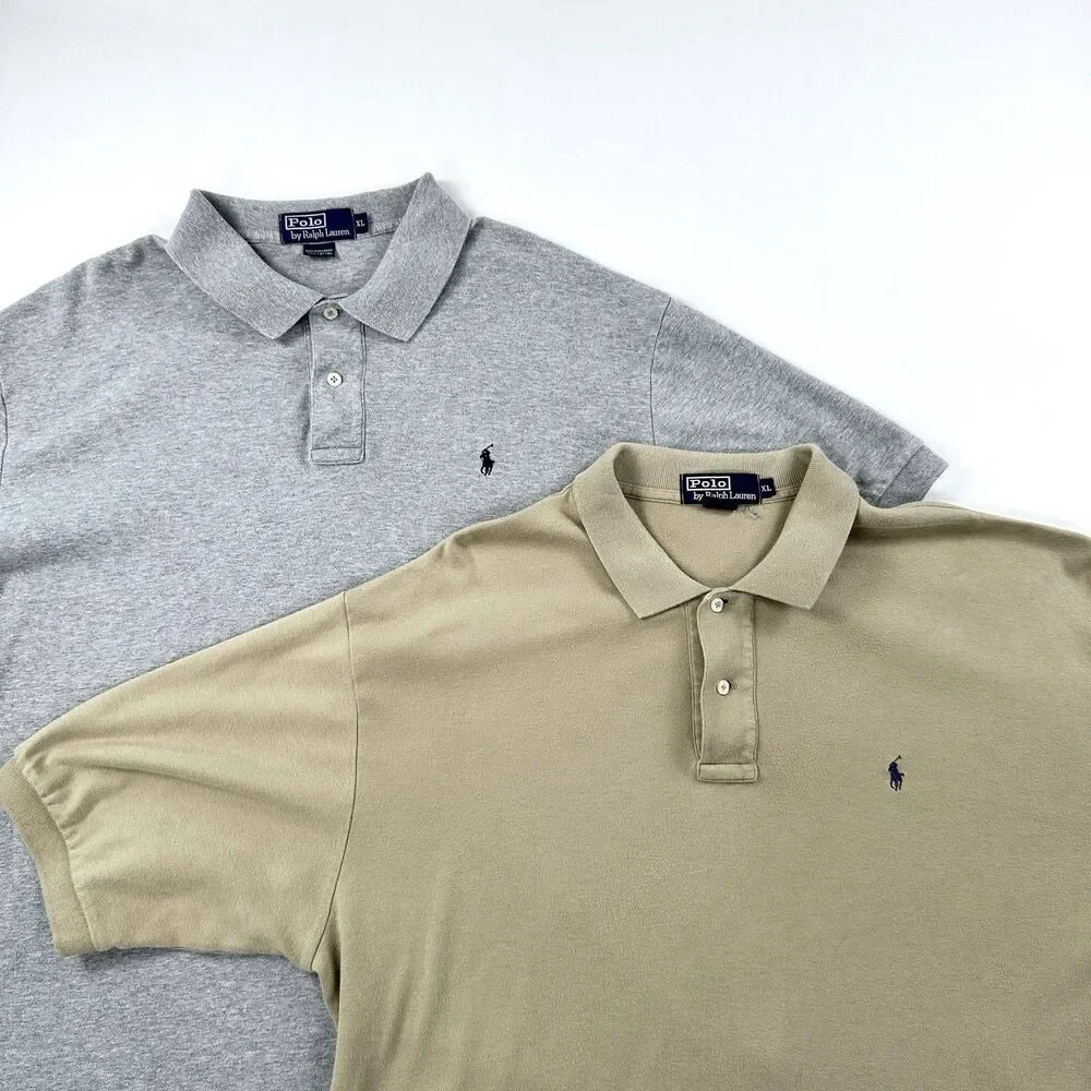 Polo Ralph Lauren Polo Shirt Mens XL Short Sleeve Cotton Preppy Lot of 2